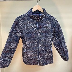 Patagonia Girls Down Sweater, Indigo Forest Theme, Size